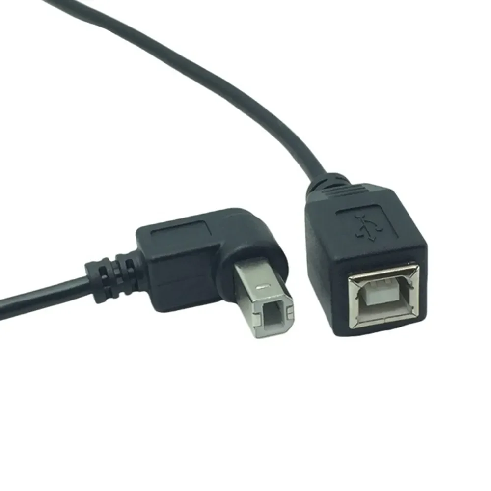 الزاوية اليمنى 90 درجة USB طابعة الماسح الضوئي كابل 25 سنتيمتر USB 2.0 B ذكر إلى B أنثى طابعة الماسح الضوئي تمديد كابل