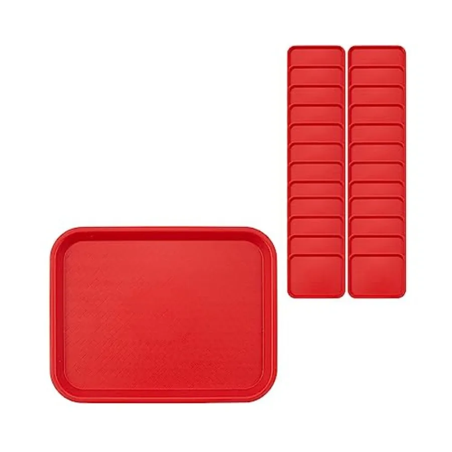 

Cafe Standard Plastic Cafeteria/Fast Food Tray, NSF Certified, BPA Free, 14" Length x 10" Width, Red (Pack of 24)