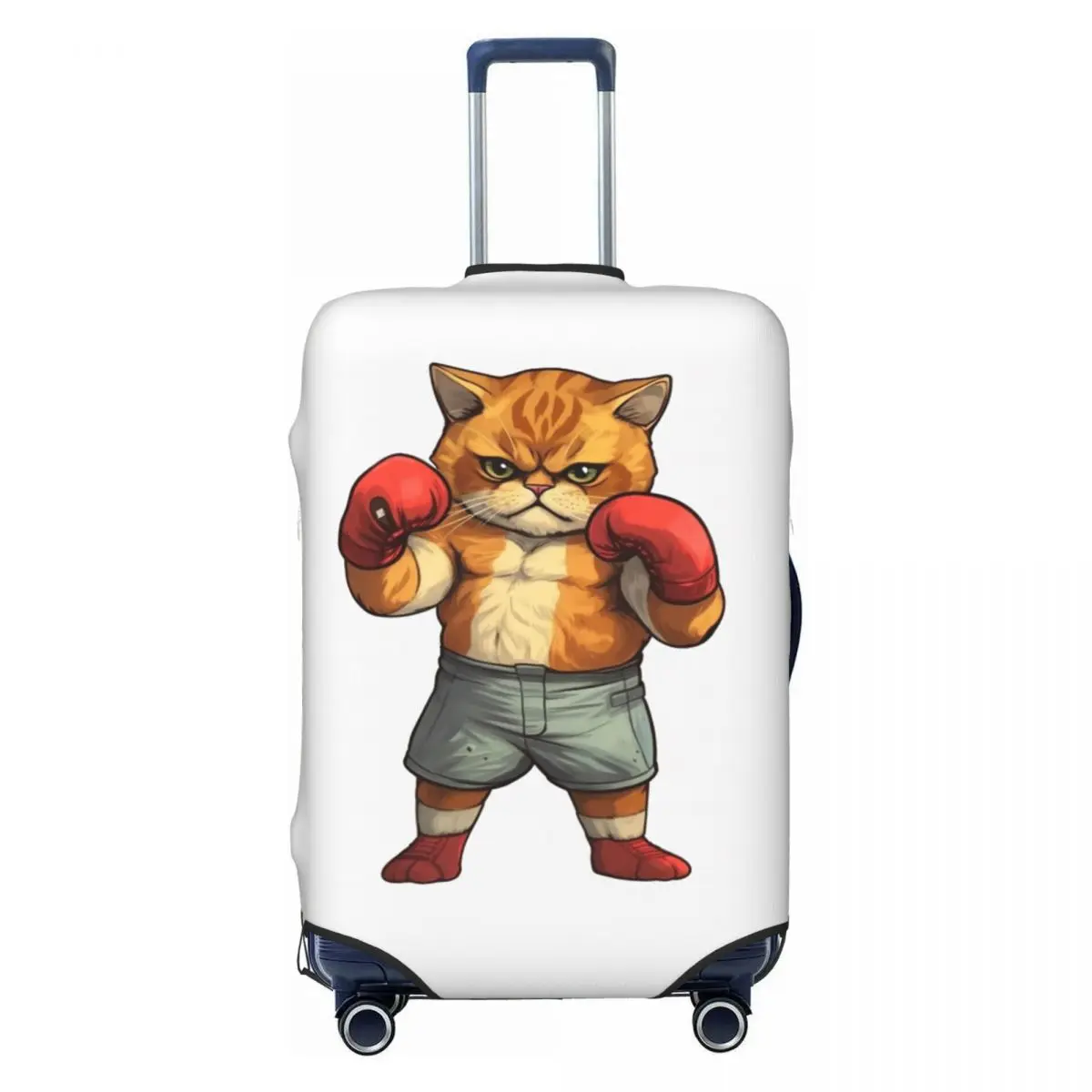 

Strenght Angry Cat Miaw With Boxing Gloves Print Luggage Protective Dust Covers Elastic Waterproof 18-32inch Suitcase Cover