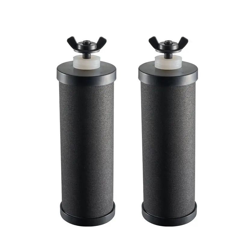 

Replacement Purification Cartridges 9 x 2 Inch For Kitchen Camping Emergency Gravity Water Filter System Activated Carbon Elements Pack of 2 Black