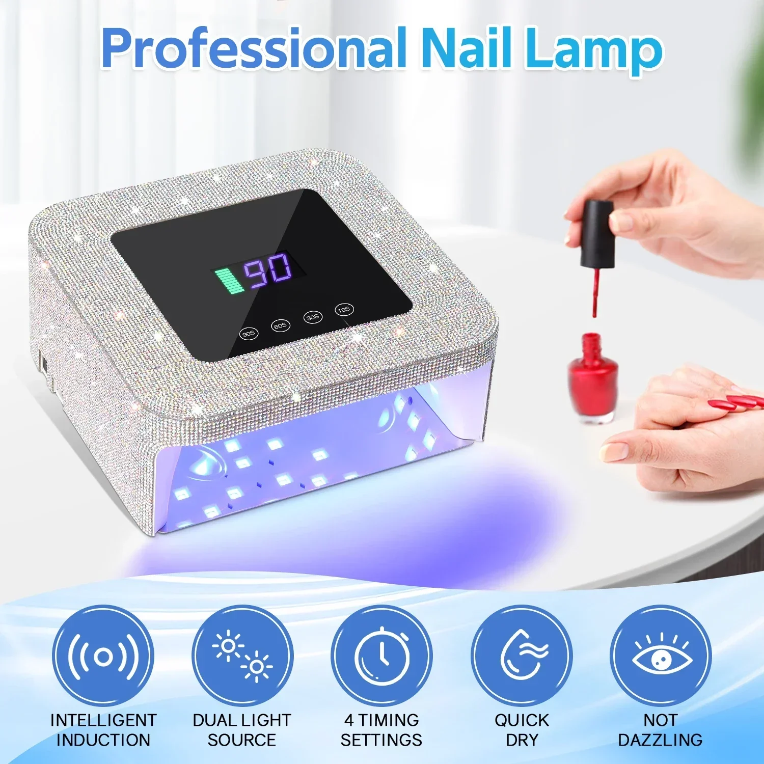 Dianabeauty uv led lâmpada do prego profissional 15 leds secador de unhas tela toque usb cabine uv para unhas manicure lâmpada ferramentas da arte do prego