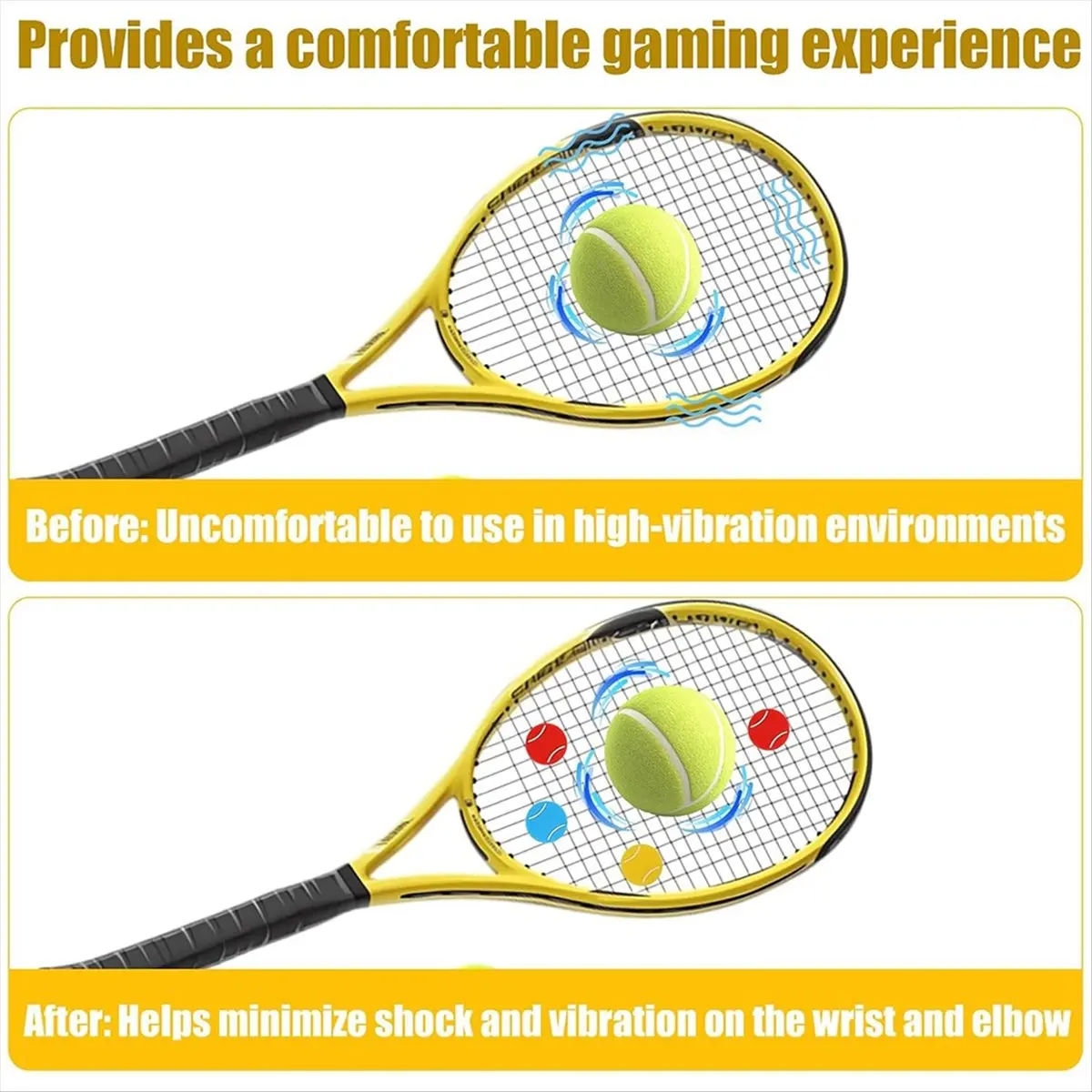L79A 16pcs Tennis Racket Dampeners, Soft Silicone Racquet Vibration Damper Cute Pattern Shock Absorbers Tennis Accessories view 5
