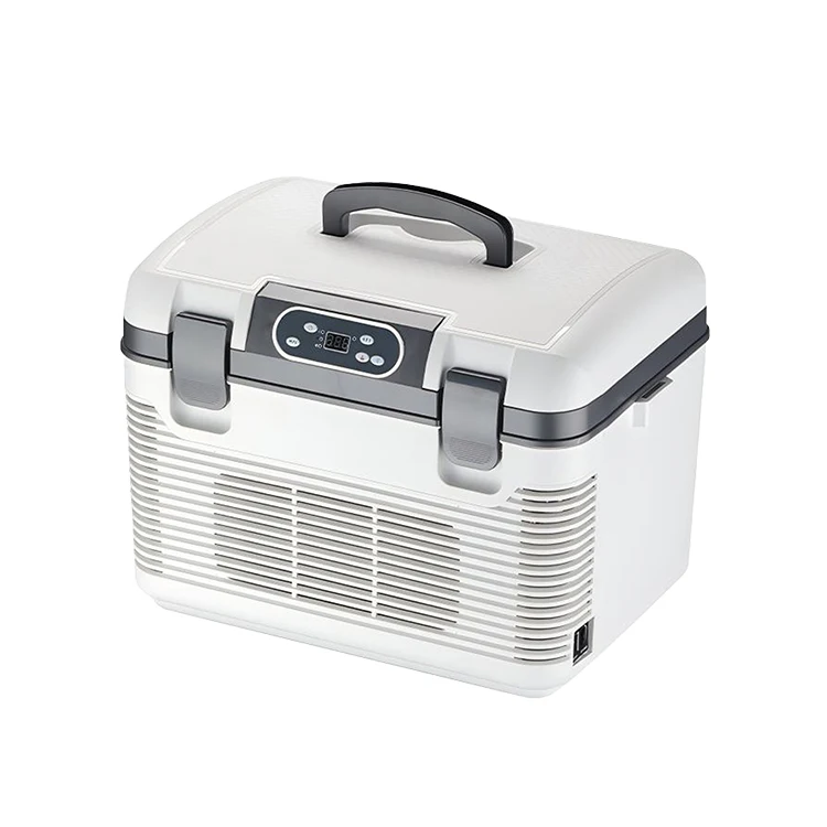 DC 12V/24V RV Refrigerator 19L Compact Portable Vehicle Fridge Cooling & Heating Dual Use Electric Cooler for Semi Truck
