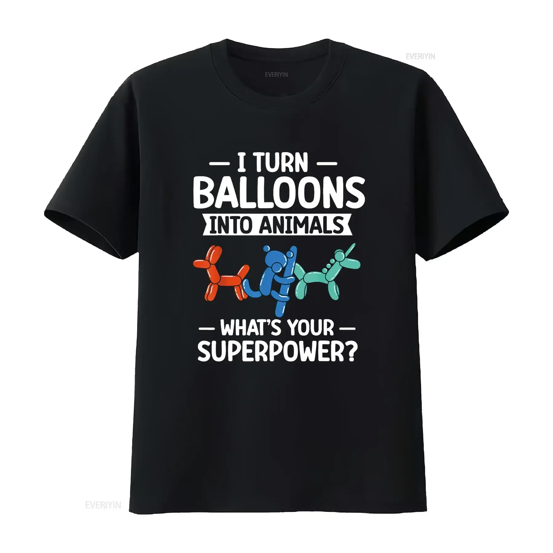 Party Balloon Animal Twister Artist T Shirt vintage Washed Breathable Comfortable designer clothes graphic Soft homme Stretched