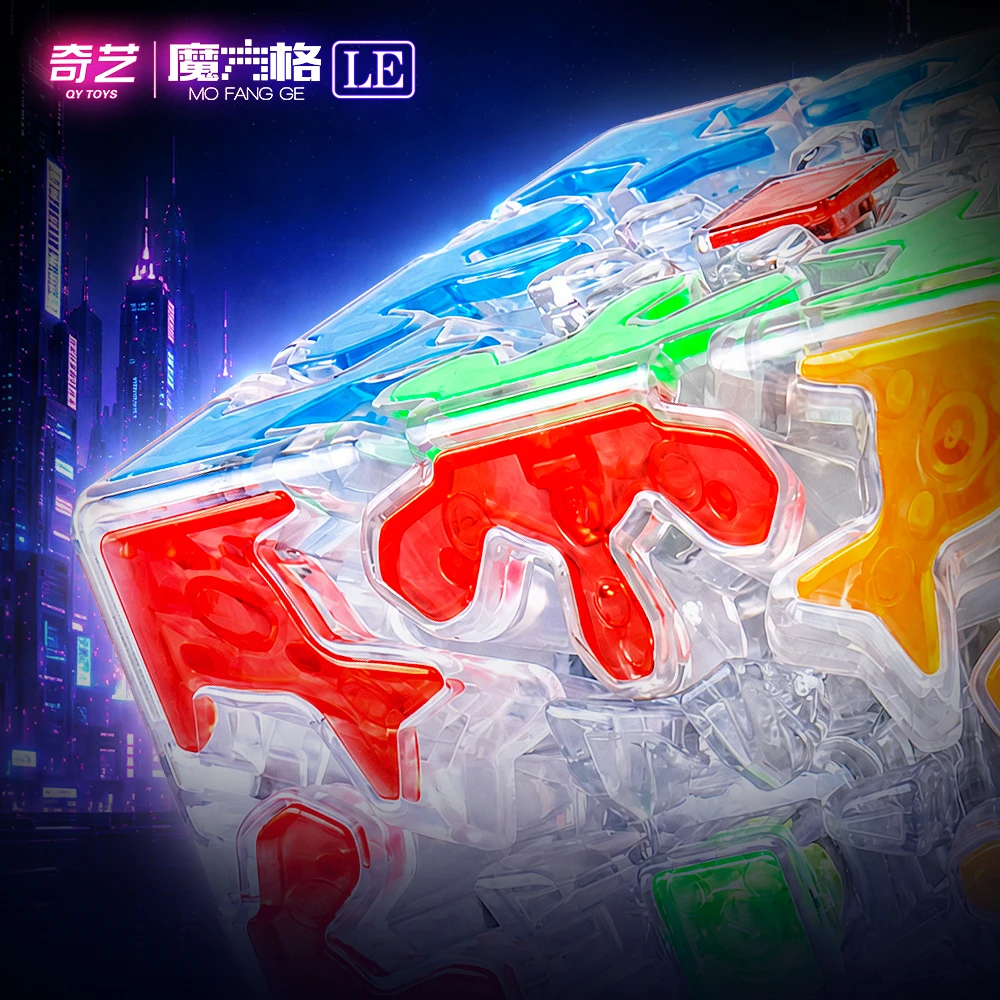 [JudyCube] Qiyi MoFangGe Racing Gear 3x3 Limited Edition Transparent Magnetic Magic Cube Qiyi Gear 3X3 LE Cubo Magico