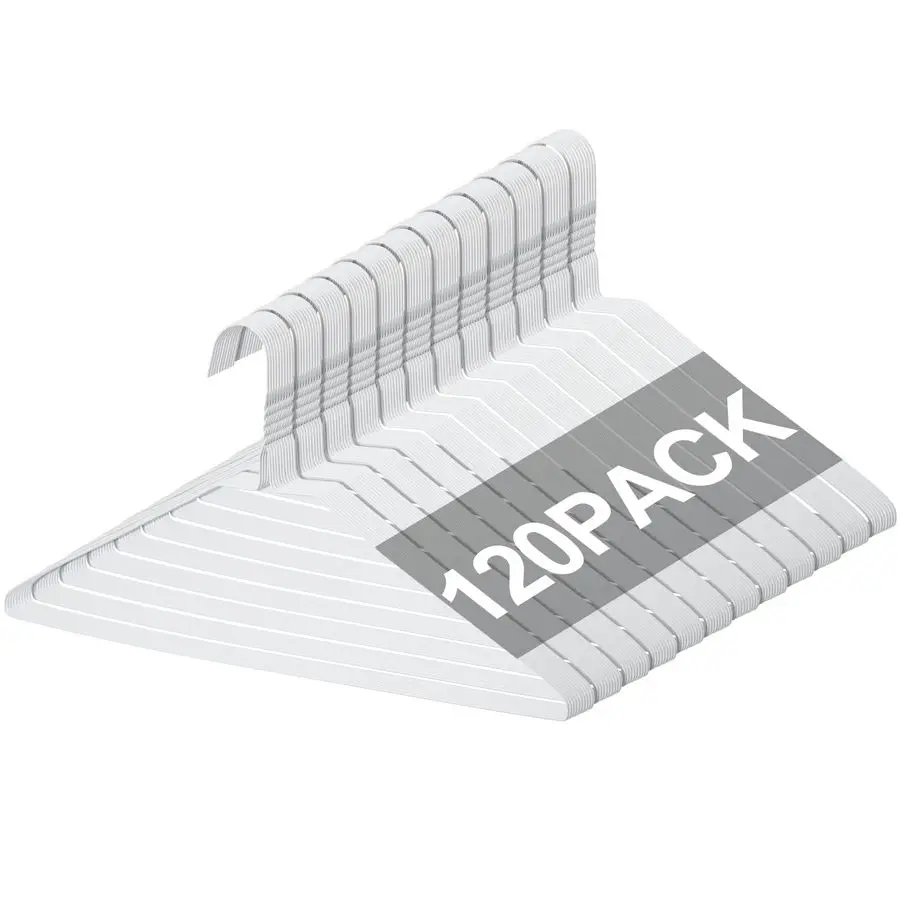 

Pcs Wire Hangers Bulk 17.7 Dry Cleaner Hangers, Suit Holders for Home Caped Clothing White
