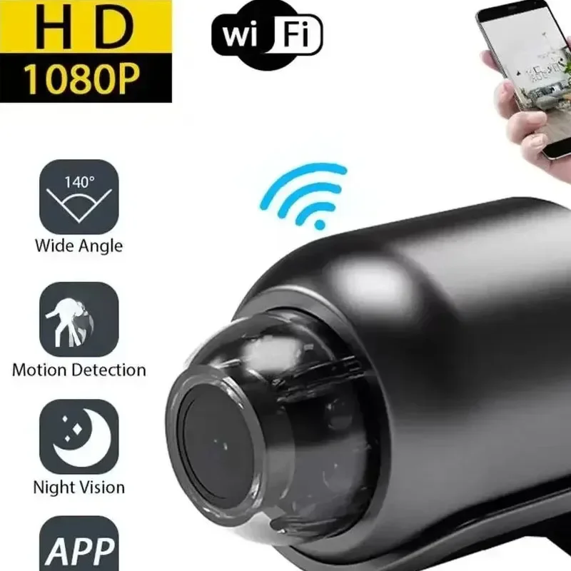 

Mini WiFi Camera 1080P HD, Indoor Security Cam with Night Vision, Easy Setup for Baby & Pet Monitoring, 2-Way Audio