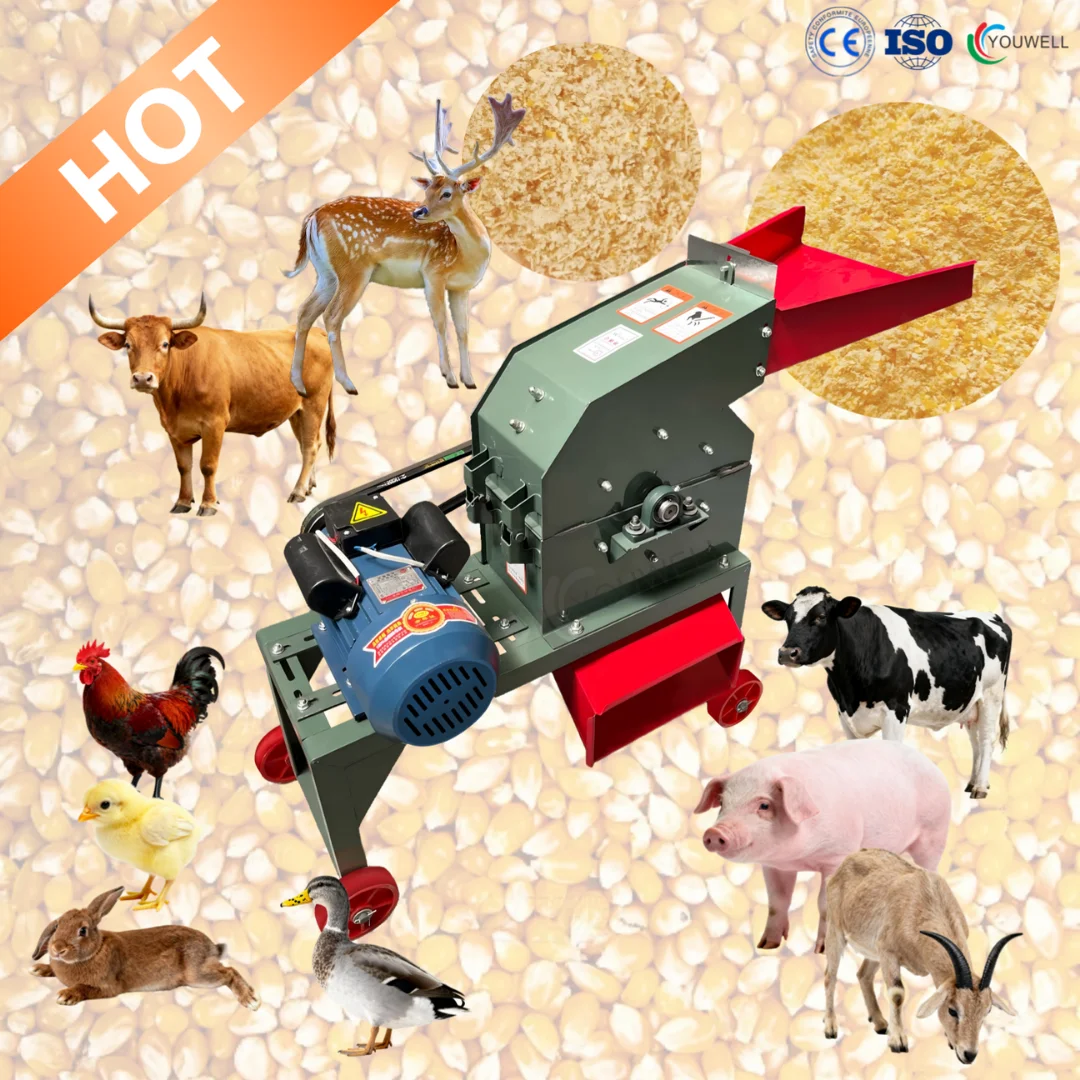 New Grain Crusher Machine Feed Hammer Mill For Corn Wheat Soybean Rice Husk Agricultural Grinding Adjustable Screen High
