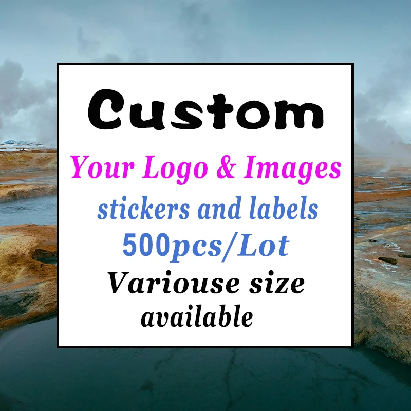 

500pcs/Lot Custom Stickers DIY Your Own Logo Round Labels Square Waterproof Bottle Stickers for Wedding Christmas Gift Packaging