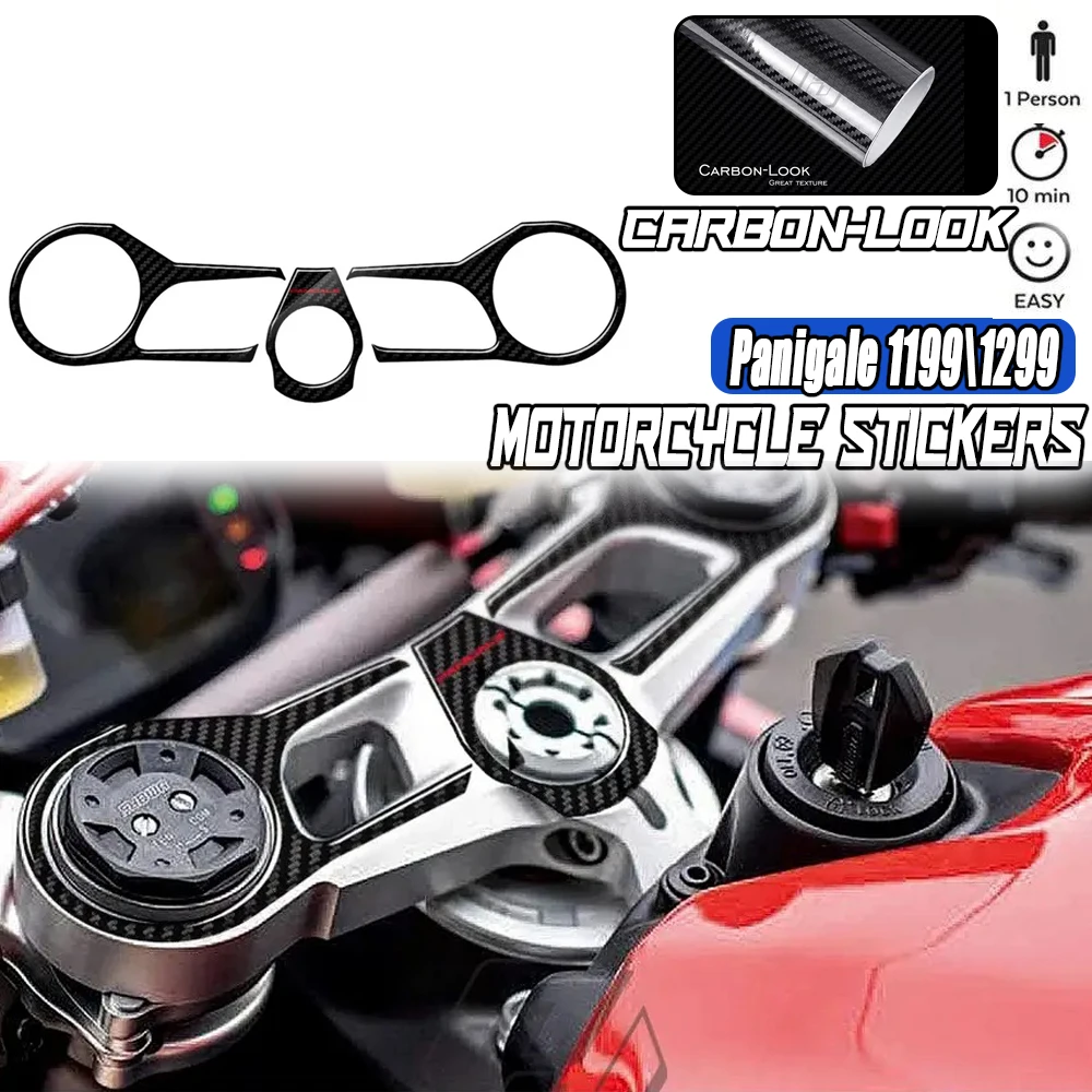 Motorcycle Decal Pad Triple Tree Top Clamp Upper Front End Waterproof Sticker for Ducati 1199 1299 Panigale 2012-2017 2016 2015