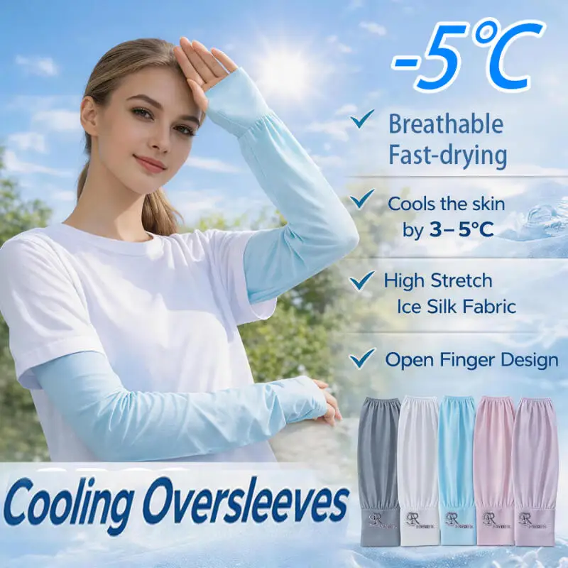 Women's Solid Color Embroidered Cooling Arm Sleeves  Summer Loose Breathable Outdoor Sports Sleeves
