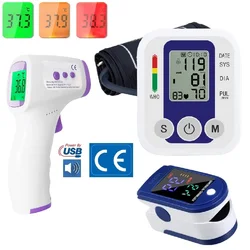 Medical Automatic Pressure Tonometer Tensiometer Heart Rate Pulse Meter BP Monitor Healthy Digital Arm Blood Pressure Meter Cuff