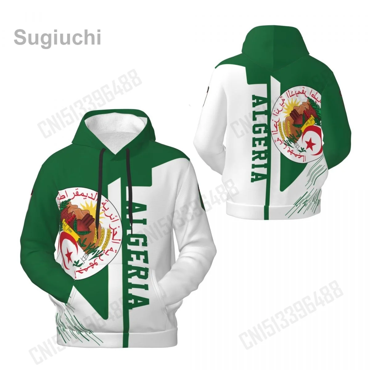 2025 Algeria 3D Fleece Hoodie Polyester Warm With Pocket Super Soft Men Women Sweatshirt Unisex Pullover Hoodies