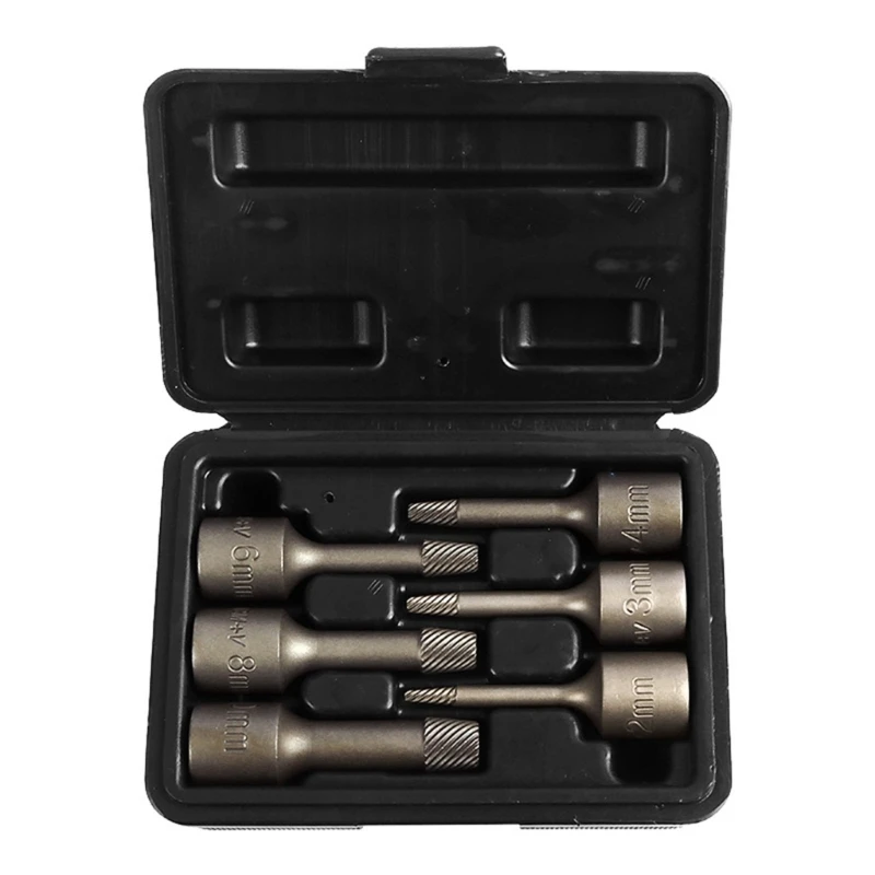 

Y6GD 6Pcs 3/8 Screw Extractors Set Easily Out Extractors for Removing Stripped
