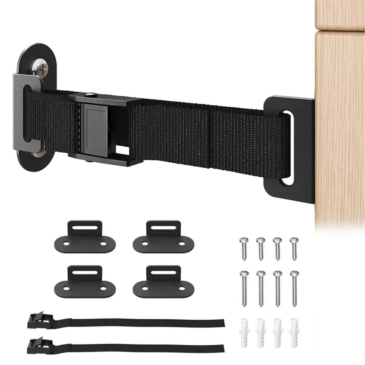 A74U Anti Tip Furniture Anchors 2 Sets,Heavy Duty Furniture Wall Anchor, Earthquake Proof Wall Anchors for Baby & Pet Safety