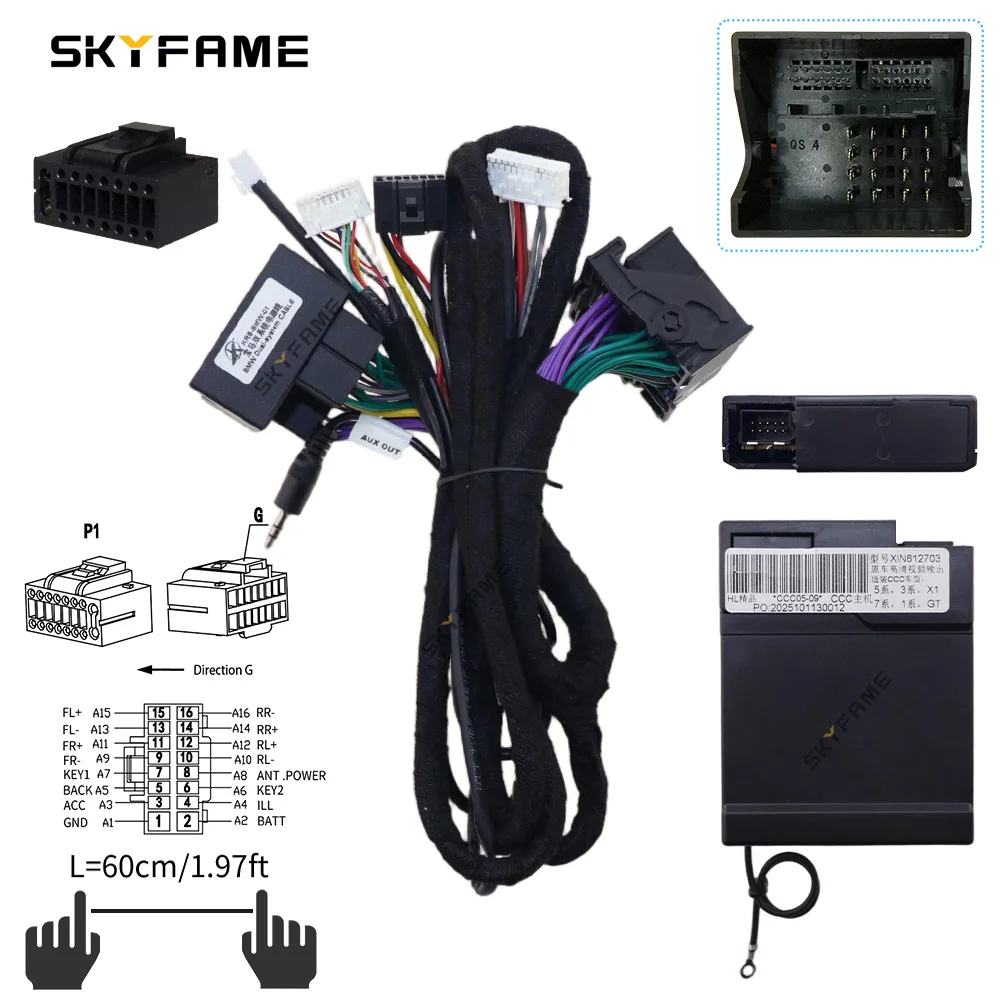 Car 16pin Wiring Harness Adapter Canbus Box RGB LVDS Decoder Android Radio Power Cable For BMW NBT CCC CIC X3 X5 X6 5/6/7 Series image 3