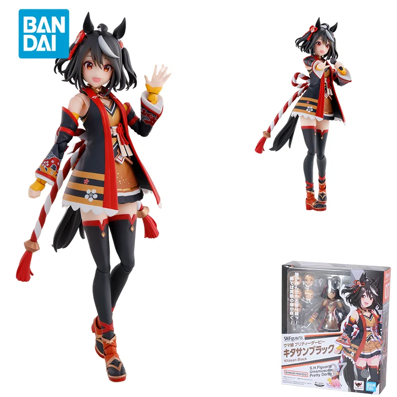 

Spot Direct Delivery Bandai Original Umamusume Pretty Derby Anime Model SHF Kitasan Black Action Figure Toys For Children Gift