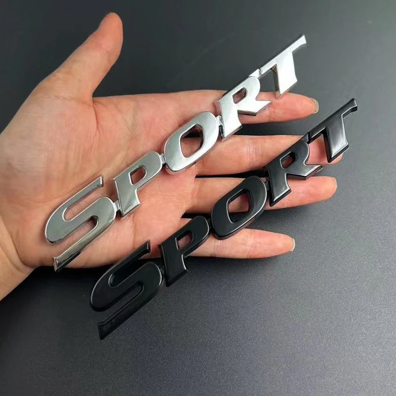 3D ABS Chrome Logo SPORT Emblem Car Letters Badge For Yaris Corolla Camry Highlander CHR Sport Sticker Trunk Accessories