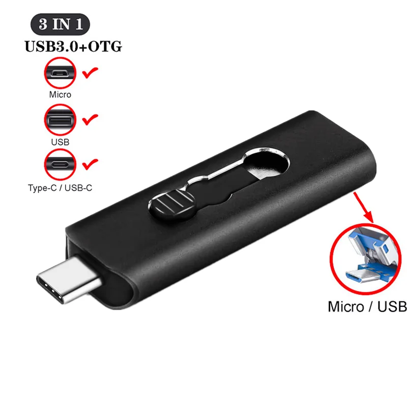 OTG USB3.0 Flash Drive 64GB Memory Stick For Type C 256GB Pendrive 64GB 32GB 16GB 128GB 512GBFor Android/PC Pen Drive