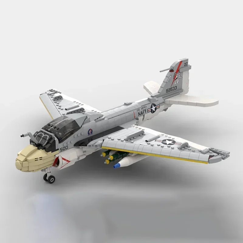 Moc Building Blocks Military Series 1:35 Scale A-6E Intruder Model Technology Aircraft Bricks DIY Assembly Fighter Toy