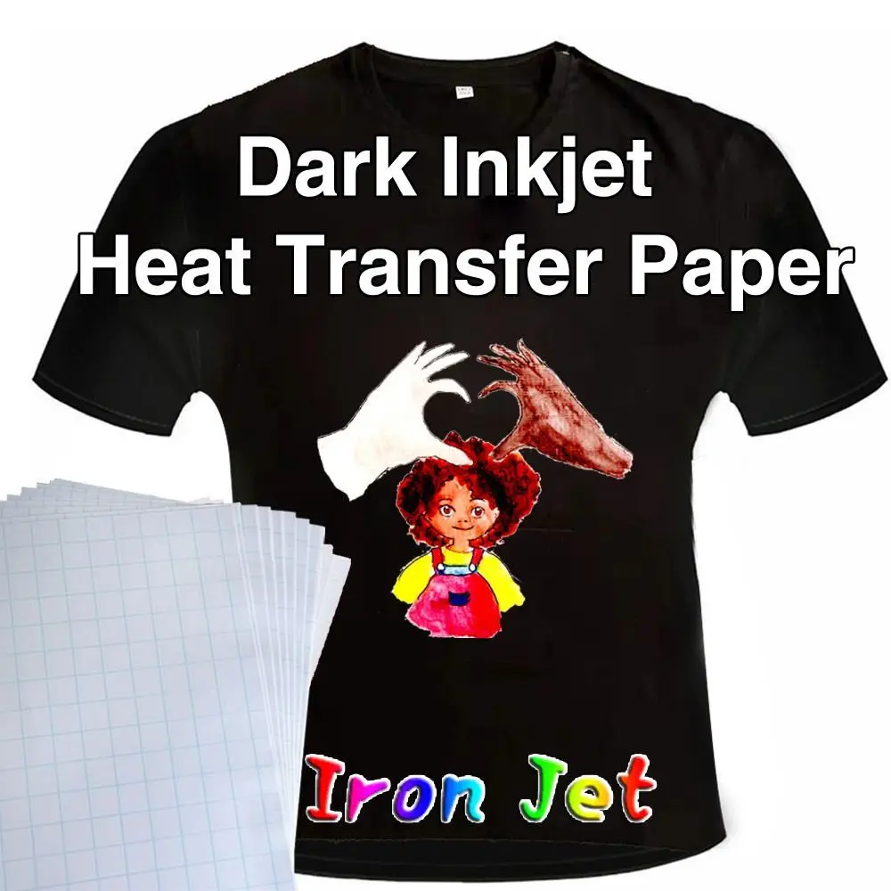 5Pcs A4 Light Dark Cotton Cloth DIY Iron Heat Press Print Paper T-shirt Inkjet Sublimation Printing Paper Thermal Transfer Paper