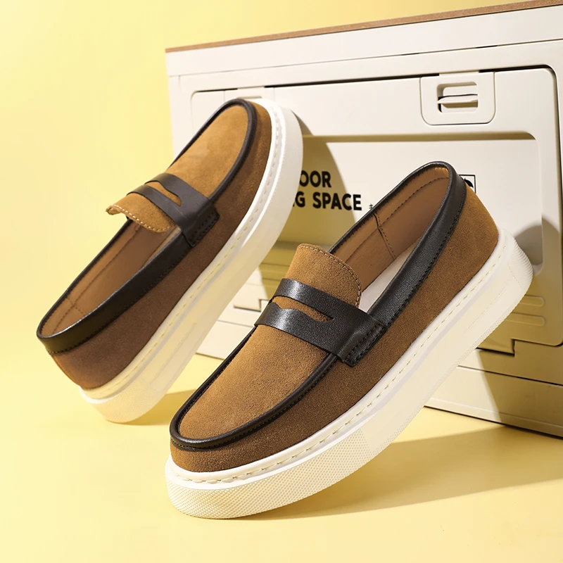 

2026 Новые мужские повседневные и модные лоферы, уличные кроссовки Four Seasons, большие размеры 38-45