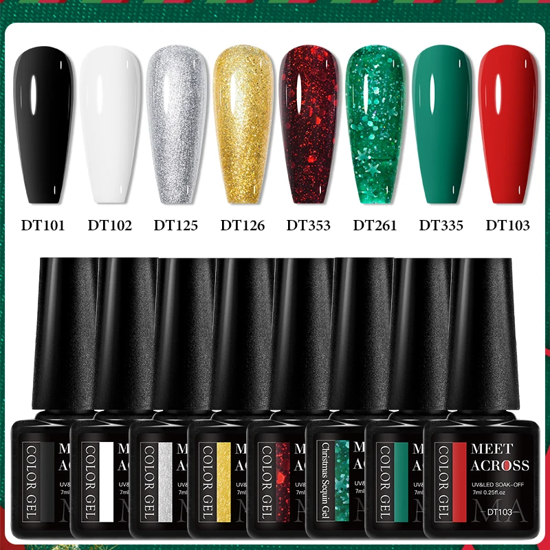 8 قطعة الأحمر الأخضر هلام مسمار مجموعة طلاء أظافر لعيد الميلاد الأظافر القط المغناطيسي هلام شبه دائم نقع قبالة الأشعة فوق البنفسجية هلام الورنيش مستلزمات الأظافر DIY بها بنفسك #2