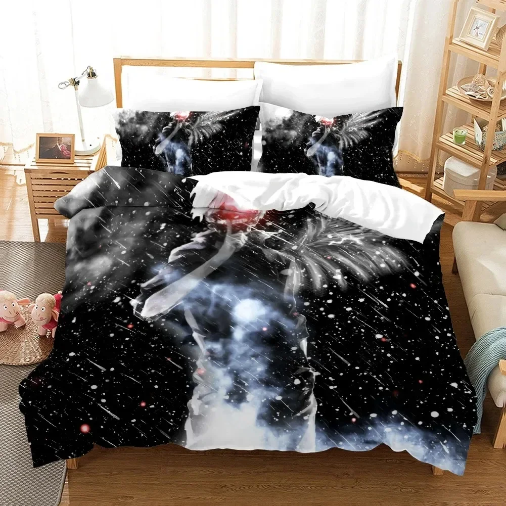 3D Print Anime Tokyo Ghoul Kaneki Ken Bedding Set Duvet Cover Bed Set Quilt Cover Pillowcase Comforter king Queen Size Boy Adult