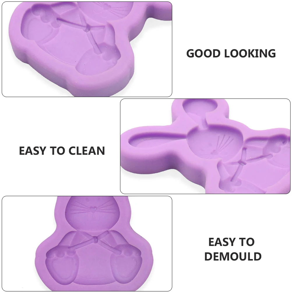 

2 шт., формы для выпечки шоколада с узором пасхального кролика, кухонные формы для печенья, легко извлекаемая форма, уникальная форма, домашнее профессиональное использование, фиолетовый