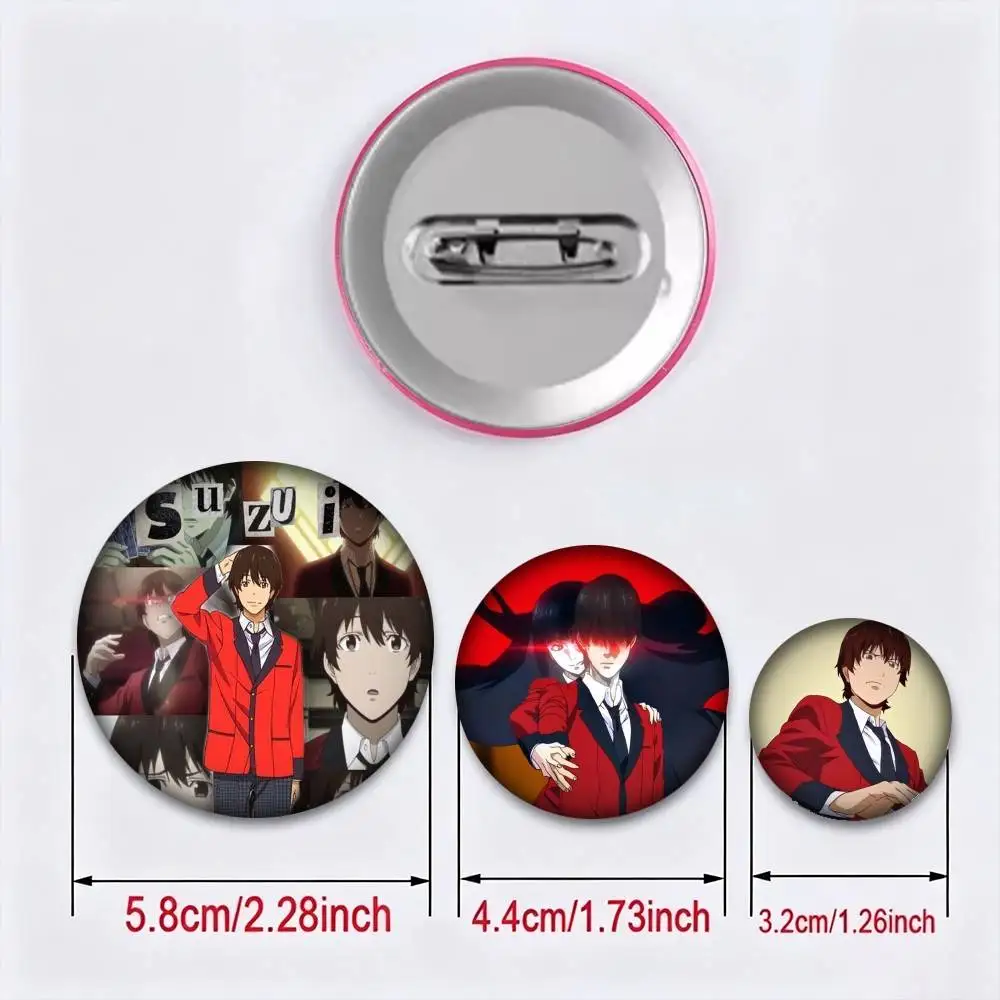 Anime k-Kakegurui R-Ryota Suzui  25mm 32mm 44mm 58mm 75mm Brooches Badges Pins for Accessories Gift