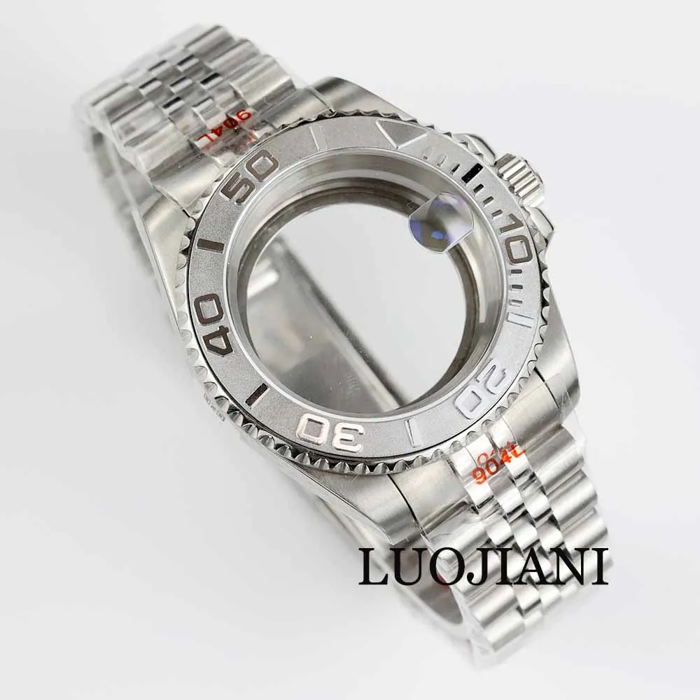 40MM NH35 Watch Case Parts Creamic Bezel Sapphire Stainless steel for NH35 NH36 movement 28.5mm Dial Yacht-Master Jubilee Strap