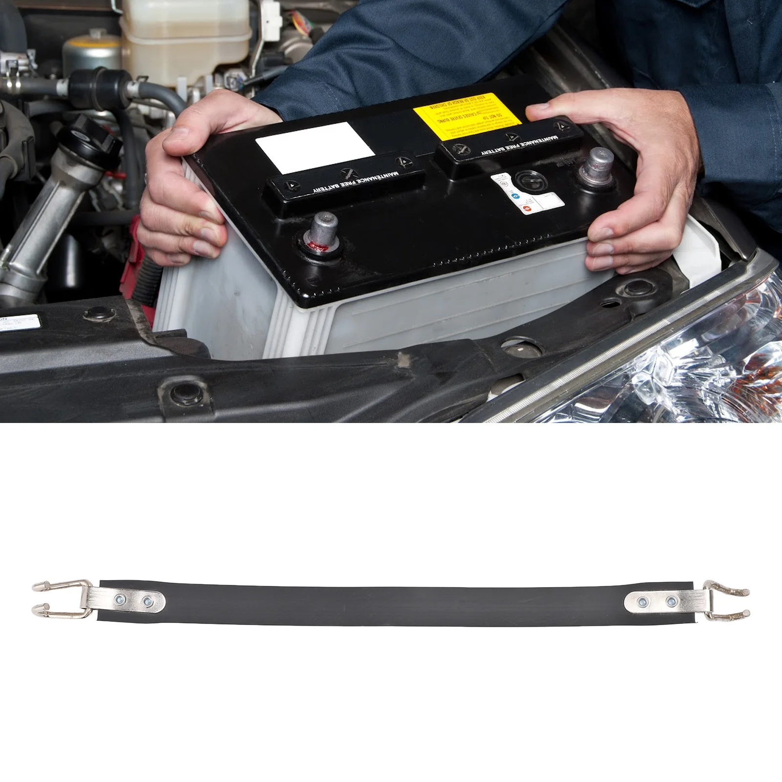 14 Inch Car Battery Carry Strap Rubber Long Lasting High Strength Battery Lift Strap for SUVs Trucks RVs Car Battery Carry Strap