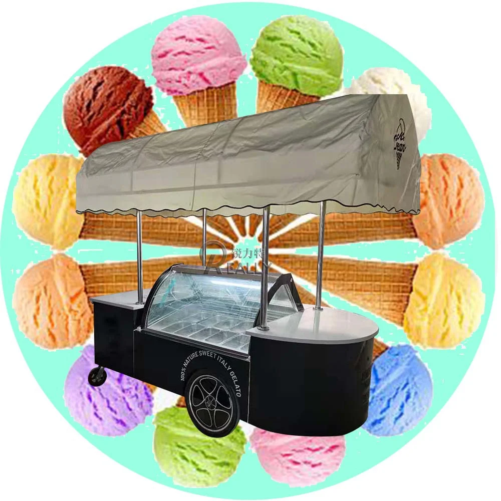 خزانة عرض المصاصة التجارية القابلة للتخصيص ، عربة زهور الآيس كريم المبردة بالهواء ، مبيعات مجمدة