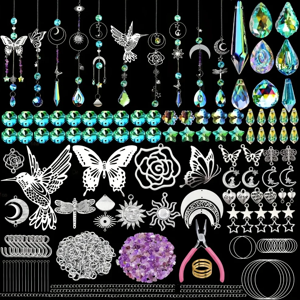 

400PCS Sun Catcher Arts and Crafts for Adults Crystal Suncatcher Crafts Kit for Adults Suncatchers DIY Making Supplies for Indoo