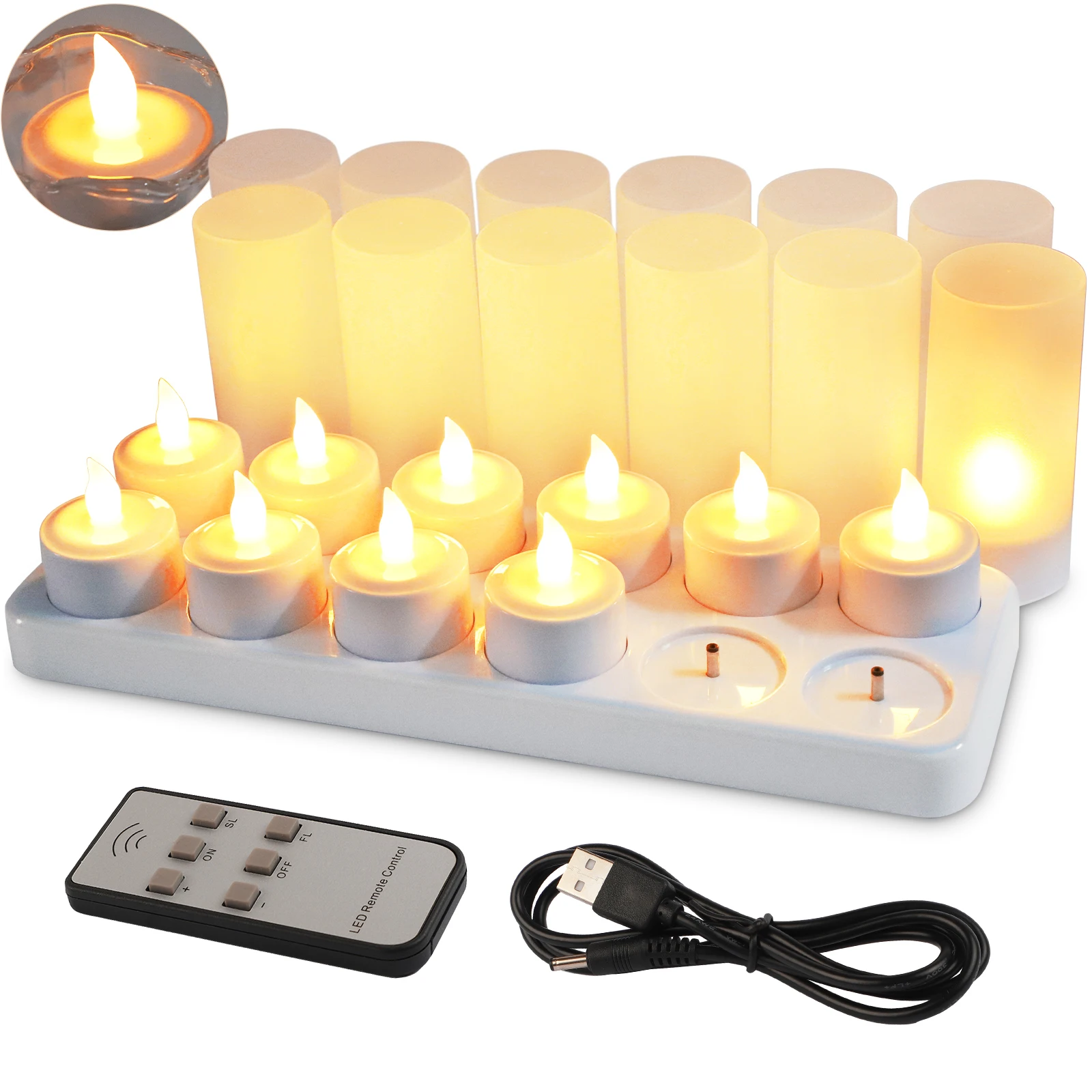 

Мерцающие светодиодные свечи для чая, 12 шт., желтые, теплые, белые, беспламенные свечи на батарейках для обетийного держателя, центральная часть стола