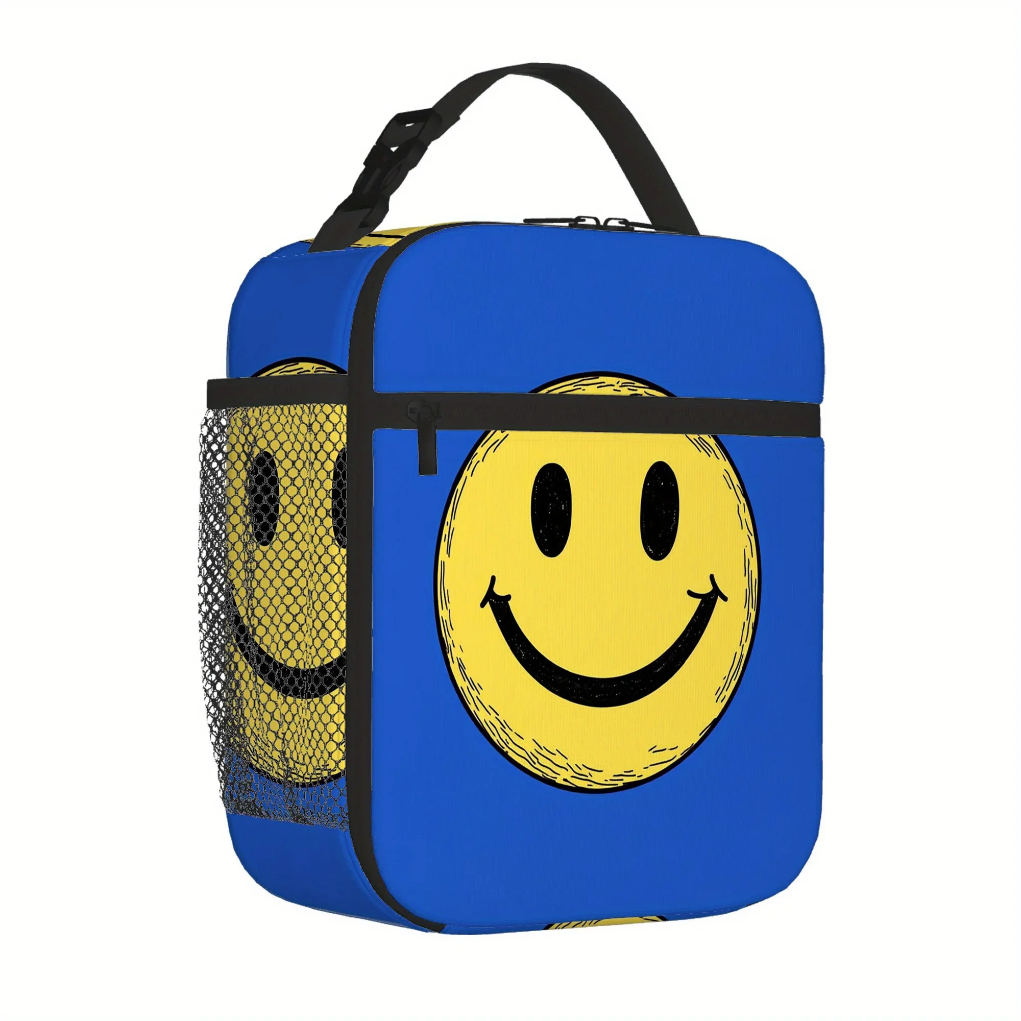 حقيبة تخزين طعام واحدة بنمط وجه مبتسم، مناسبة للمكاتب والمدارس والسفر والحفلات وما إلى ذلك.