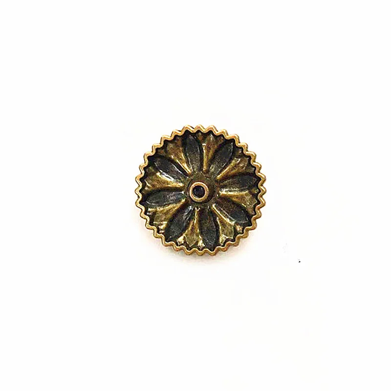 5pcs 30*30mm Brass Southeast Tribal Sun Flower Turquoise Conchos For Leathercraft Wallet Belt Saddle Headstall Bridle Decor