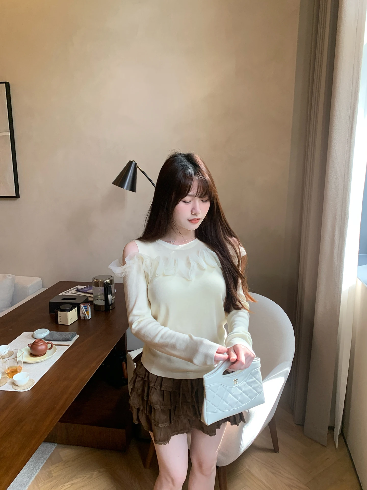 

Юбка-плиссе с высокой талией, повседневная, универсальная, удлиняющая ноги, очаровательная многоярусная юбка, с эластичной талией, в корейском стиле, с мультяшным принтом