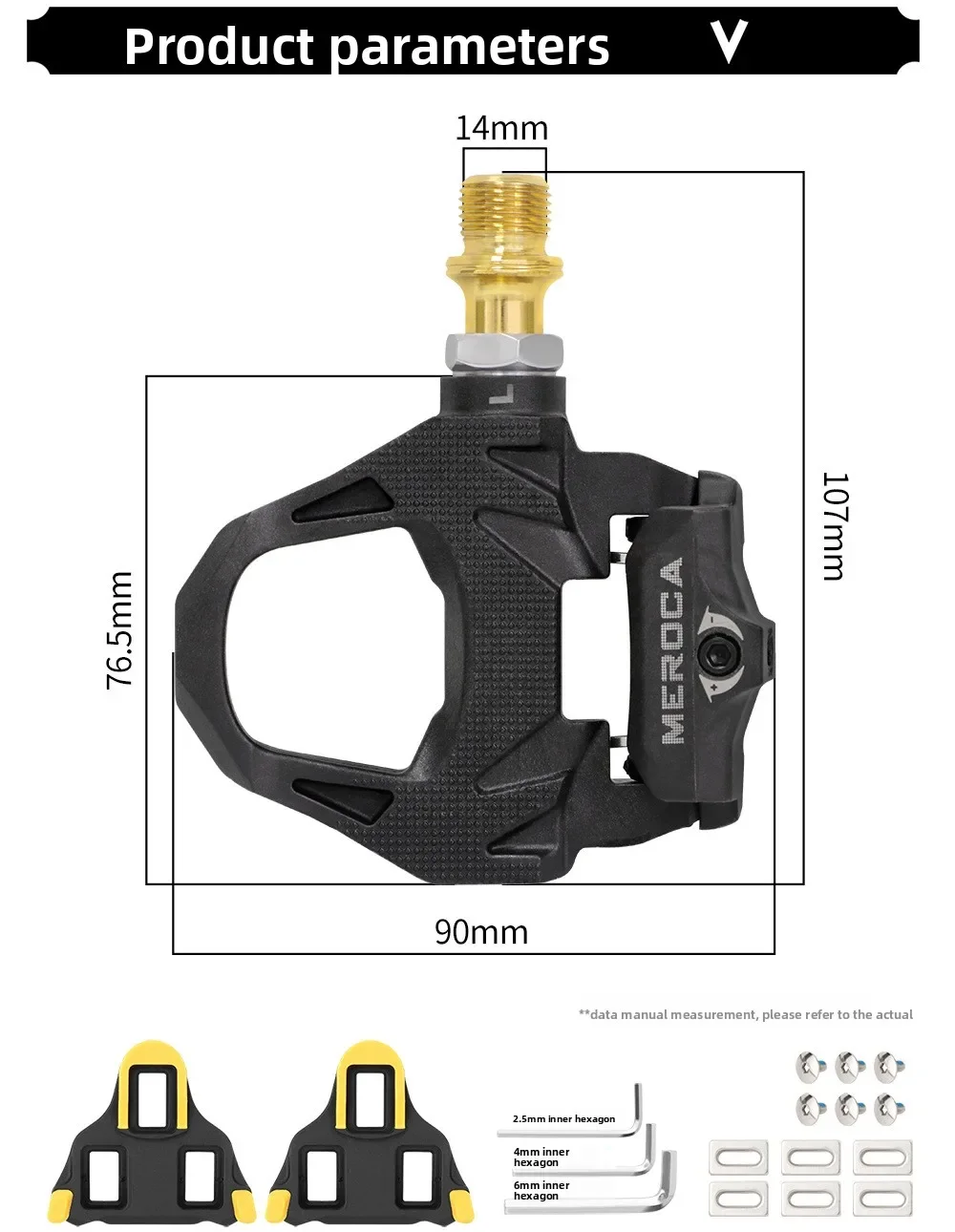 MEROCA HD-82 Rennrad-Schlosspedal, leichtes, selbstverriegelndes Fußpedal für Rennräder, SP*-System, Peilin mit Verriegelungsplatte – Detail 3