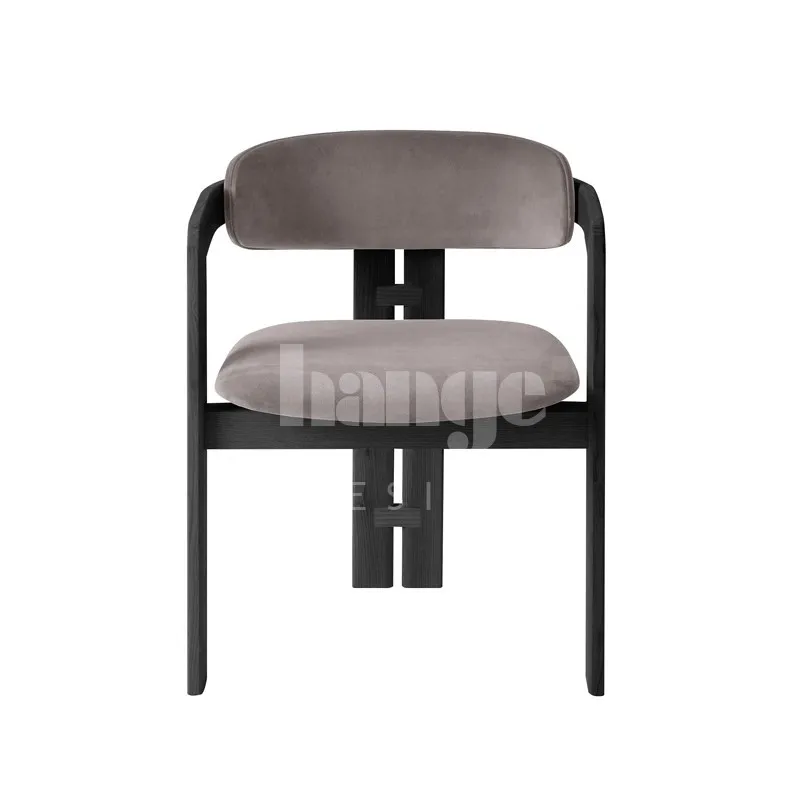 

Ash wood armrest dining chair household Italian minimalist fabric sales office negotiation chair tea table