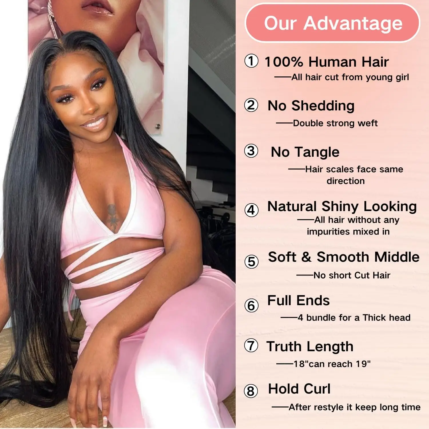 100% cheveux vierges brésiliens non transformés 4 paquets offres Extensions de cheveux humains 12A tissage droit paquets cheveux humains noir naturel