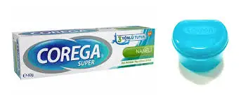 Клей Corega для зубных протезов фиксирующий крем свежая мята 40 г сильная дентадура клей для зубных протезов съемный клей для зубов