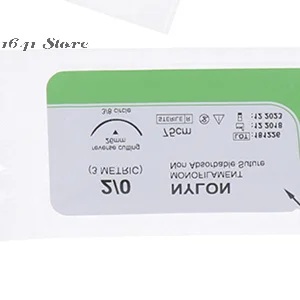 

12 шт./компл. 2,0/3,0/4,0 игольная шовная нейлоновая медицинская нить, стерильная хирургическая практика