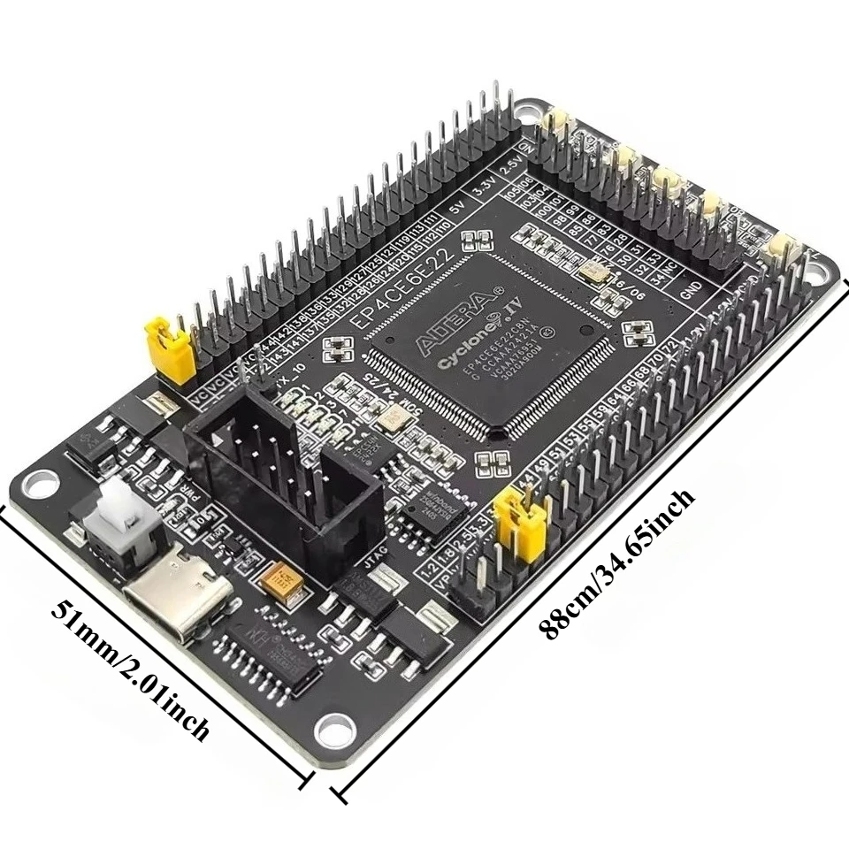 Altera Cyclone IV FPGA Development Board EP4CE6E22C8N Core System Board with JTAG Port 88x51mm for Learning Verilog Intel