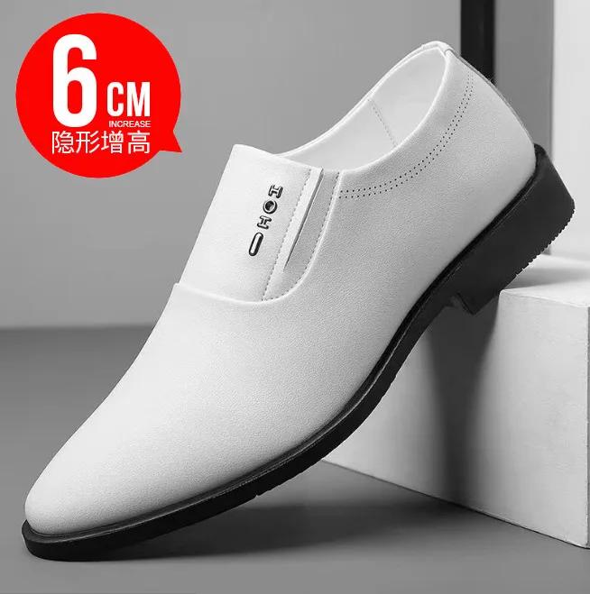 Increase Spring Autumn New Soft Leather Shoes Men Fashion Casual England Men\'s Dress Shoes Male Solid Color Designer Loafers Man