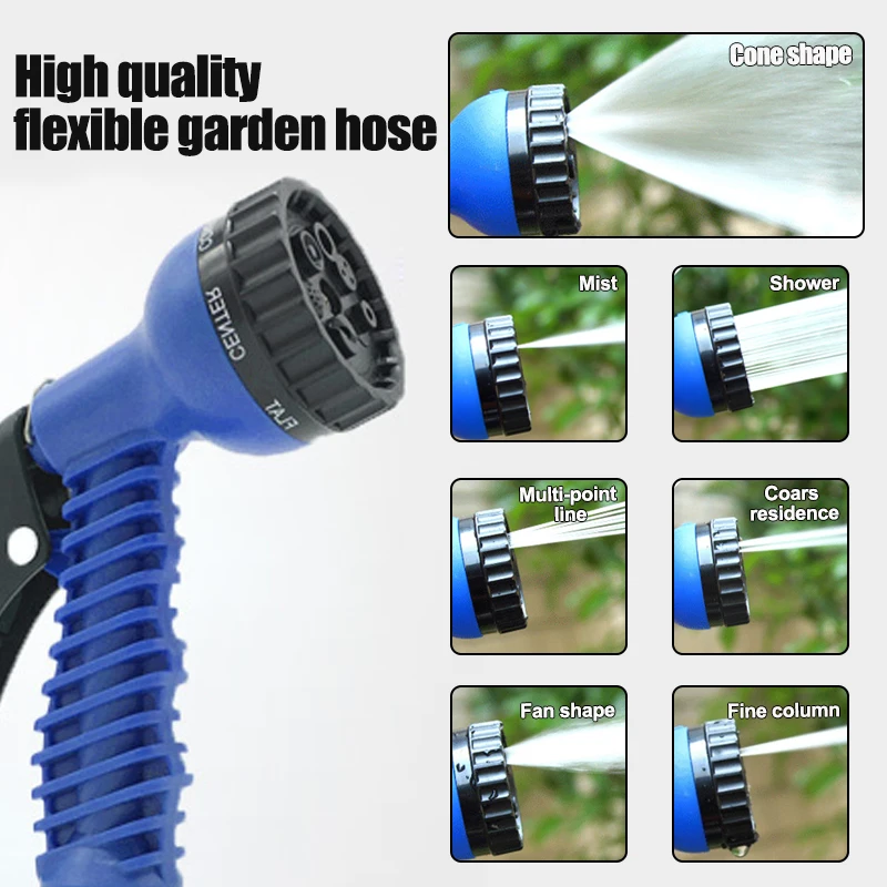 

25FT-250FT 7 Modles magic Water hose Flexible Expandable Hose for Outdoor Garden Lawn Car Watering Plants GardenWash Spray