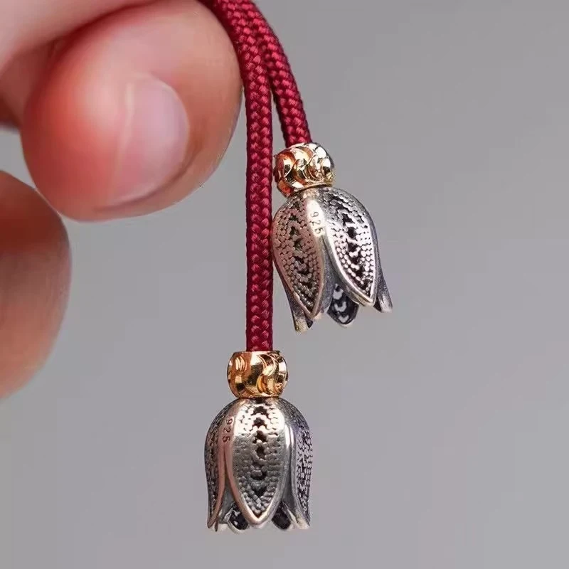 

Antiqued Buddhist beads made of Bodhi and cypress wood with feather and lotus designsdiyAccessory finishing pendant
