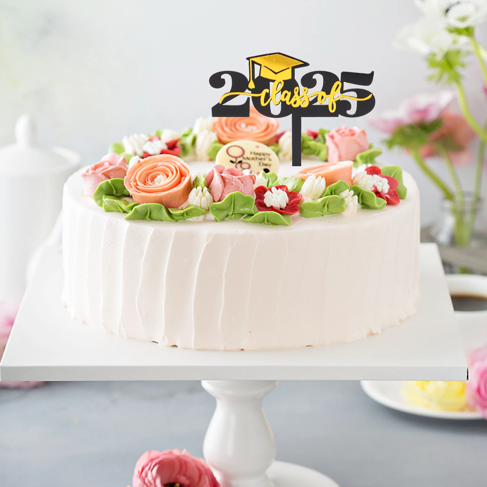 

6pcs Toppers Graduation Plastic Graduation Party Cake Toppers Decorations Happy Party Supplies Cake Decorations Reusable Sturdy