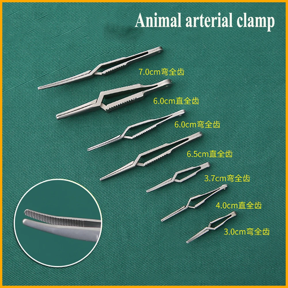 Stainless Steel Venous Hemostatic Clips Small Vessel Clips Temporary Blocking Clips Animal Experiments Micro Lab Tools Supplies