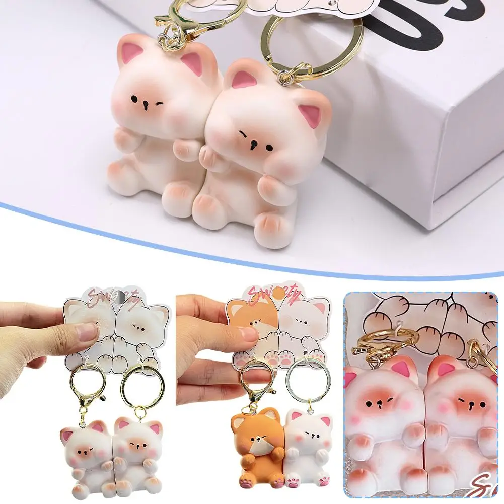 Cute Cartoon Keychain Couple Lovers Matching Keyring Gift Valentine Day Key Pendant Jewelry Lovely Chain P8O6